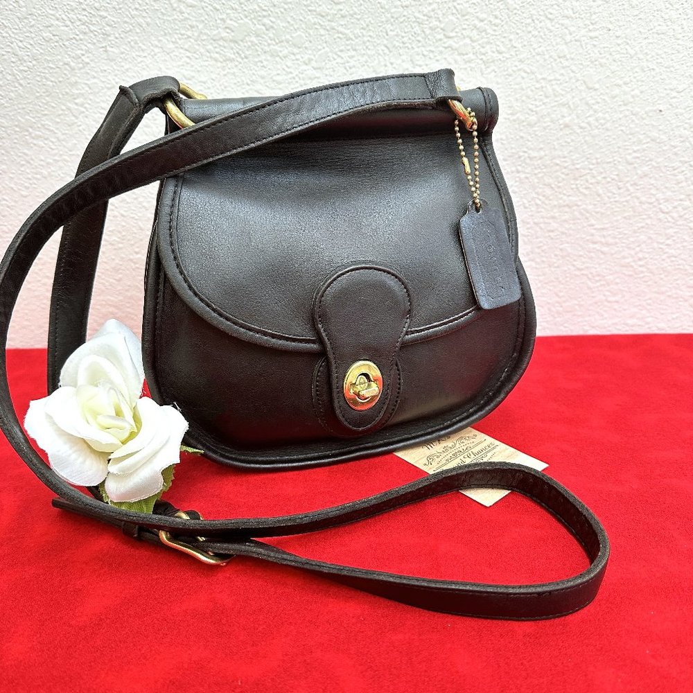 Vintage Coach Post Pouch 9906 Black Leather, USA Made 1992, Crossbody - EVC